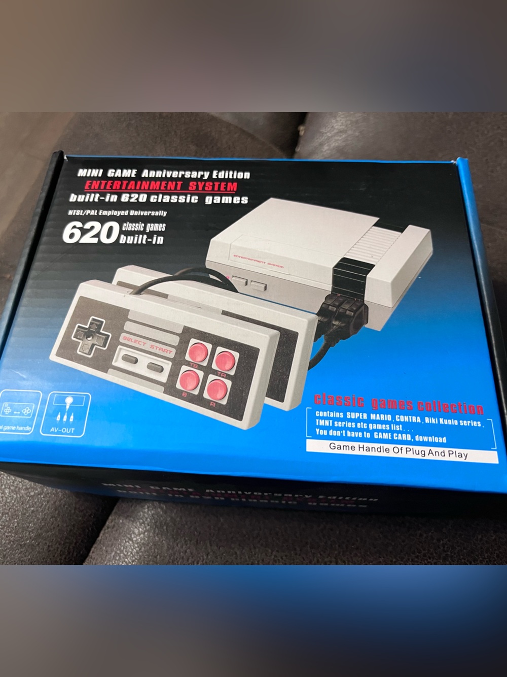 Mini Game Anniversary Edition 620 Built-In Classic Games Console 2 Controllers